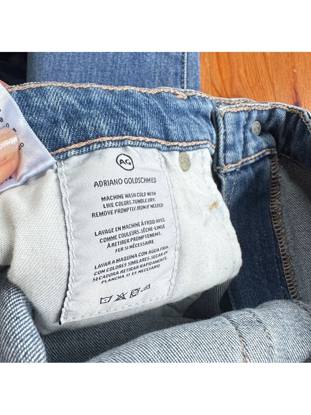 AG Adriano Goldschmied the Isabelle high rise straight cropped jeans size 27r - Picture 14 of 14
